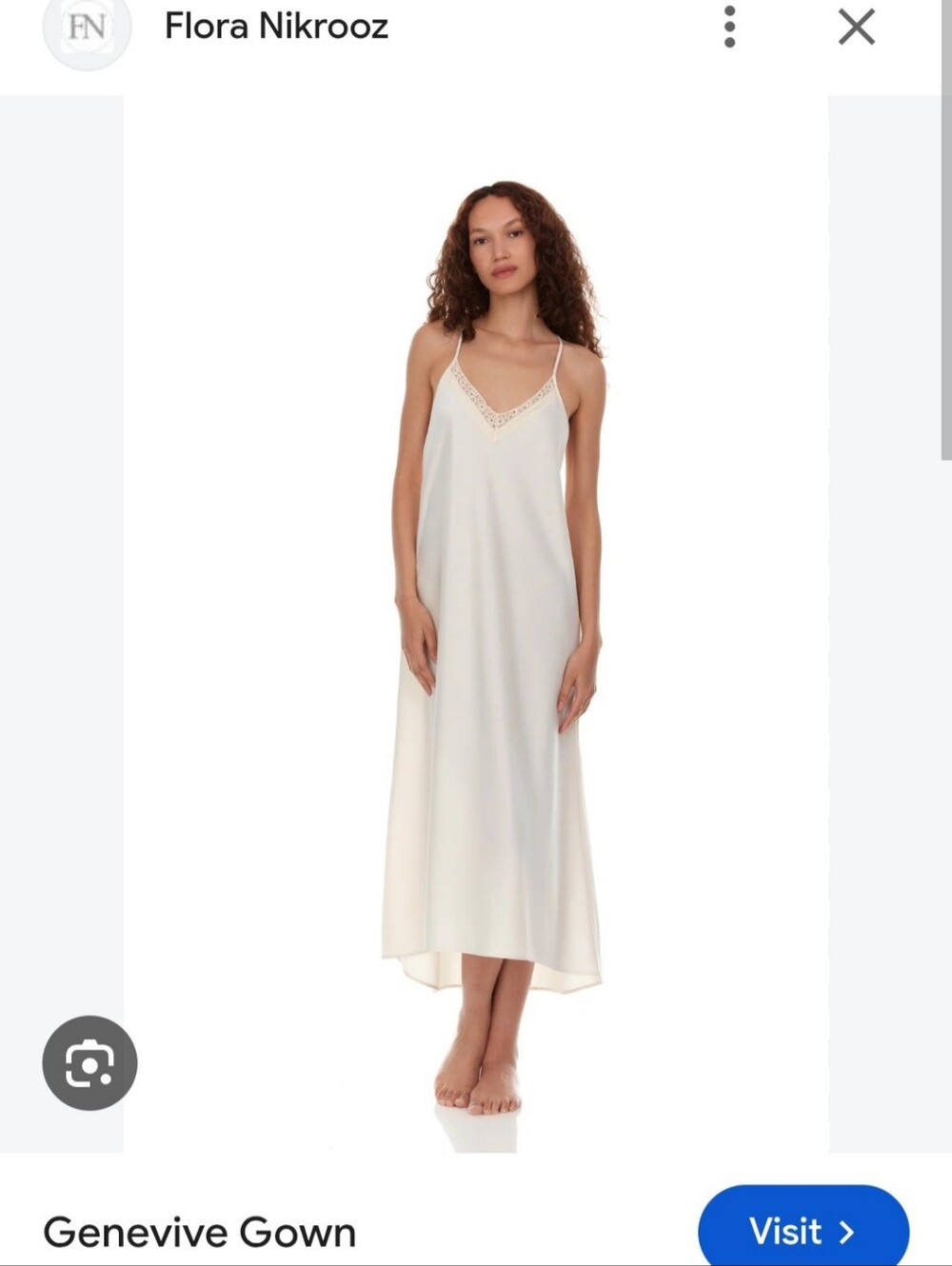 Beautiful Luxury Flora Nikrooz Cream Lace-Trim Slip Gown